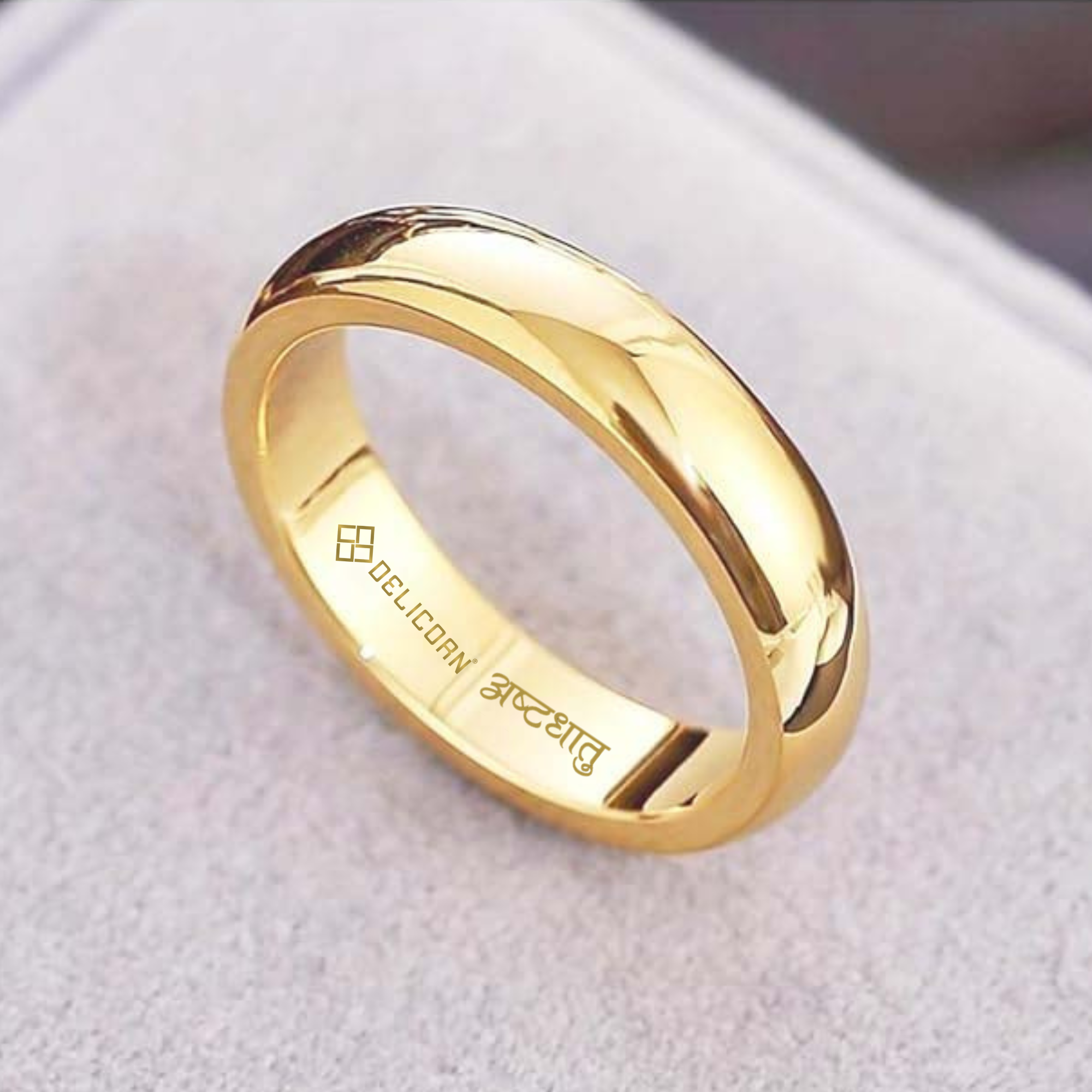 Golden Ashtadhatu Unisex Ring Band (Plain Chhalla) - Image 4