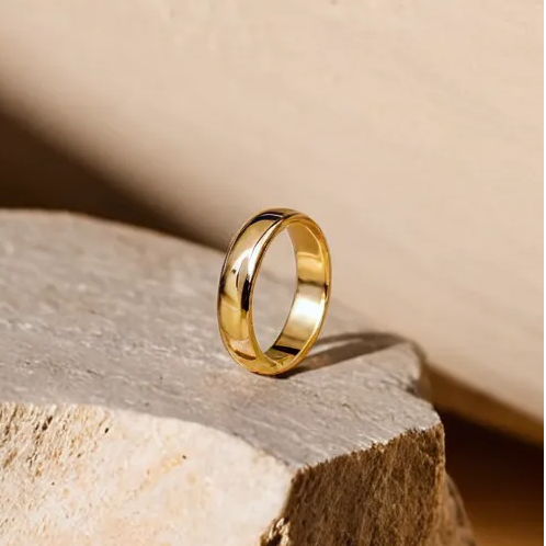 Golden Ashtadhatu Unisex Ring Band (Plain Chhalla) - Image 3