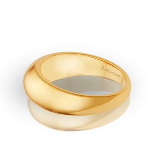 Golden Ashtadhatu Unisex Dome look Ring Band (Plain Chhalla)